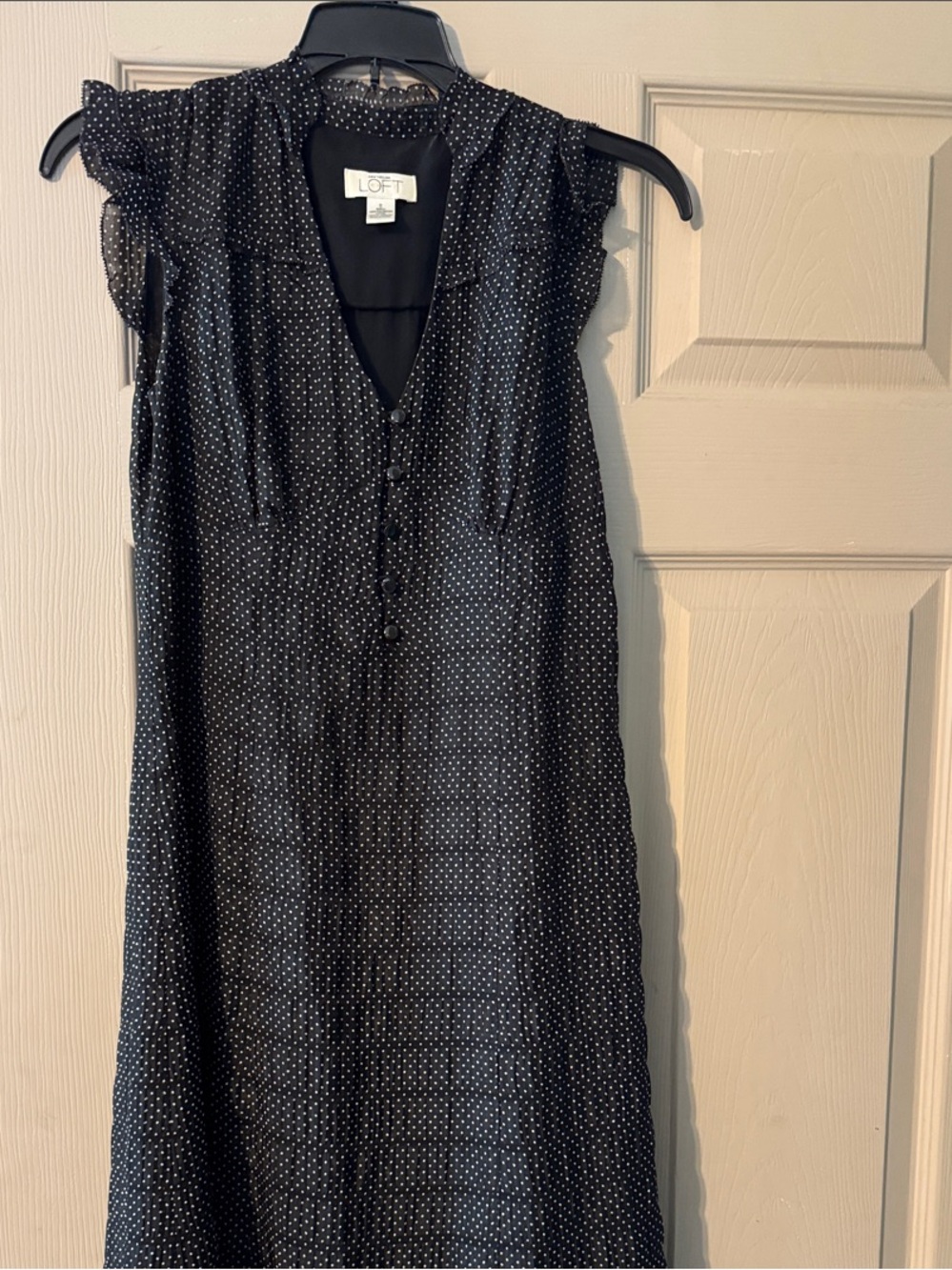 LOFT Black Polka Dot Dress